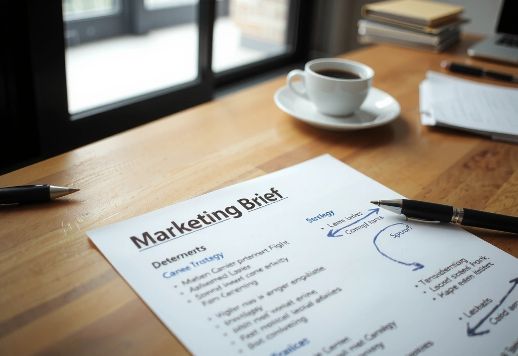 Extrait de brief marketing annoté